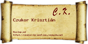 Czukor Krisztián névjegykártya